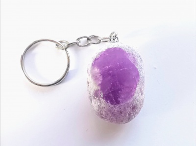 Amethyst Dragons Egg Crystal Keyring